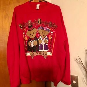 Holiday sweatshirt with sparkles.